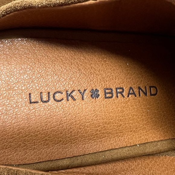 Lucky Brand Womens Sebiki Leather Suede Mule Size‎ 9.5 M Topanga Tan - Picture 9 of 11